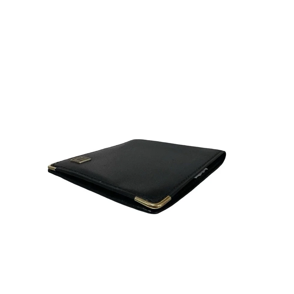 Dunhill Bifold Black Leather Gold Hardware Bifold Wallet Mens/Womens